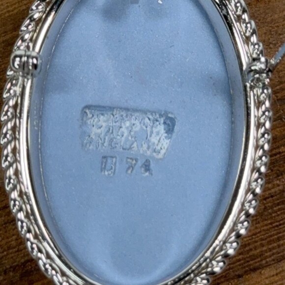 Vtg Van Dell Sterling Silver Brooch Pendant Wedgwood Blue Jasperware Cameo Pin - Picture 9 of 13